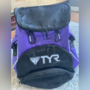 TYR Alliance 45L Backpack Purple & White Swim Team Bag